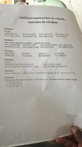 Photo de galerie - Exercices de maths 4éme