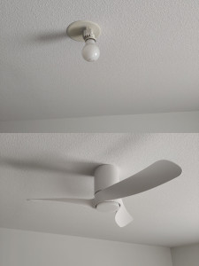 Photo de galerie - Pose plafonnier led ventilateur 
