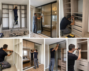 Photo de galerie - Montage de mobilier avec 22 ans d’expérience. Je monte tous types de meubles : cuisine, dressing, lit, armoire, salle de bain.  Travail rapide, propre et sérieux. Disponible rapidement.