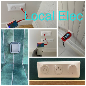 Photo de galerie - Pose de prise de courant, rj45 ou ligne informatique.