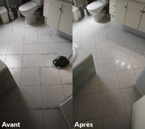 Photo de galerie - Décapage carrelage salle de bain
