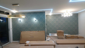 Photo de galerie - Peinture, papier-peint, sol parquet 