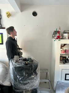 Photo de galerie - Installation d’un poêle a granulés à ventouse 