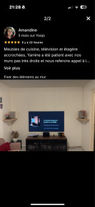 Photo de galerie - Pose d’étagère et fixation de la télé au mur