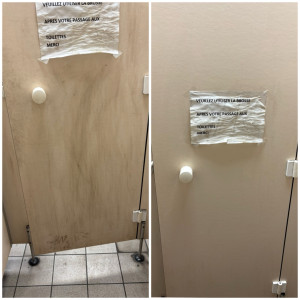 Photo de galerie - Avant et après de nettoyage de la porte 