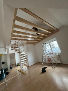 Photo de galerie - Création mezzanine en bois – structure solide et travail professionnel.
