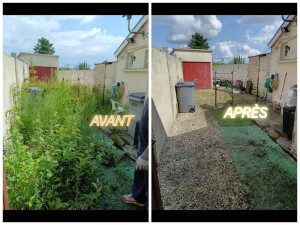 Photo de galerie - Désherbage complet d'une entrée de garage ( secteur Onnaing )
