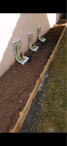 Photo de galerie - Création de potager avec bordure en bois 
