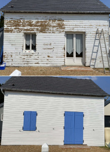 Photo de galerie - Mise en peinture façade en bois sur changé