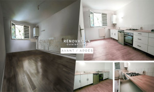 Photo de galerie - RENOVATION CUISINE
• Degraissage et nettoyage des murs et plafond.
• Depose et pose de lino
• Application peinture murs et plafond
• Montage cuisine + installation electromenager + plomberie.