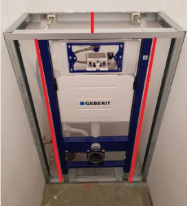 Photo de galerie - Pose d'un bati support. Wc suspendu.

