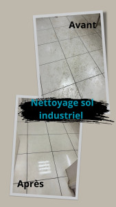 Photo de galerie - Nettoyage d’un sol industriel très sale 