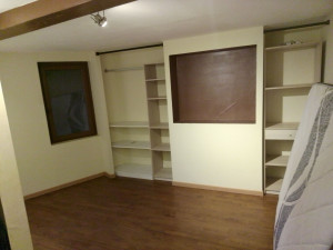 Photo de galerie - Chambre parquet en chene massif, placo,rangement et’peinture