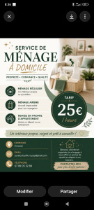 Photo de galerie - PRESTATIONS MÉNAGE AUX PARTICULIERS 
ATTESTATION SAP
MÉNAGE AIRBNB 
REMISE AU PROPRE APPARTEMENT 