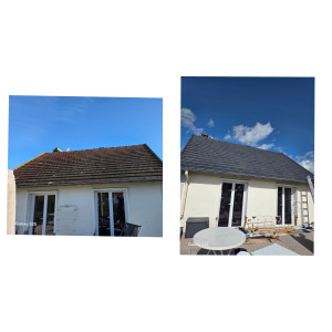 Photo de galerie - Décapage basse pression et mise en peinture résine hydrofuge 