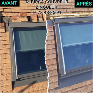 Photo de galerie - Changement le raccord du velux 114×118 Tuiles plate 