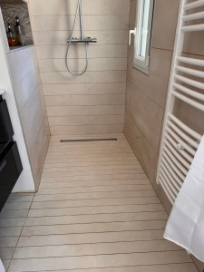 Photo de galerie - Pose de carrelage douche A l’italienne 