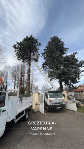 Photo de galerie - Intervention avec camion benne et nacelle 