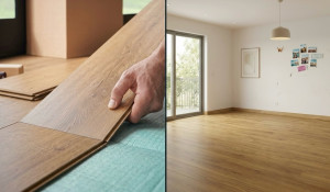 Photo de galerie - Pose revêtement de sol parquet stratifié 