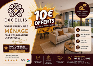 Photo de galerie - Pour les particuliers et les professionnels, nous assurons l’entretien de vos logements, locations courte durée, bureaux et locaux professionnels.

⭐ Service fiable et soigné
? 10€ offerts sur votre première prestation avec le code EXCELLIS10
