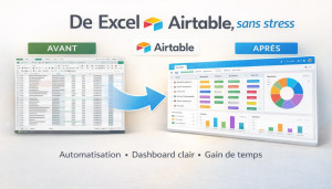 Photo de galerie - Structurer et migrer vos données de Excel à Airtable permet d'avoir des vues personnalisées selon le rôle de chaque membre de l'équipe, et une interface simplifiée.