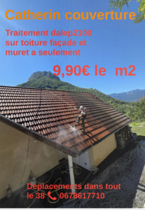 Photo de galerie - Nettoyage toiture, façade, muret dans toute l'Isère à seulement 9,90 € le m².

CATHERIN COUVERTURE 
SAINT EGREVE
06-78-61-71-10 