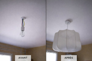 Photo de galerie - Mise en  place d'un lustre