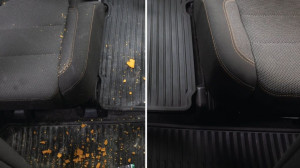 Photo de galerie - Nettoyage complet des tapis et sols du véhicule.
Aspiration approfondie et remise en état.
Résultat propre et net, visible avant / après.