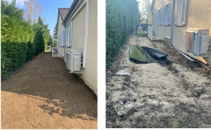 Photo de galerie - Terrassement et semi de gazon 