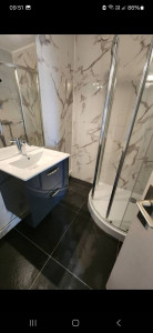 Photo de galerie - Rénovation complète d une Salle de bain.

plomberie,élêctricité, carrelage, placo