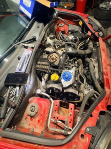 Photo de galerie - Changement de kit distribution (courroie+Pompe à eau) sur Kangoo I 1.5 dCi K9K + vidange