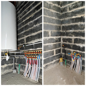 Photo de galerie - ? L’installation de plomberie prend forme !
Le chauffe-eau est en place, le collecteur est raccordé et les tuyaux attendent leur connexion. Encore une étape de franchie vers l’eau chaude dans toute la maison !