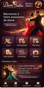 Photo de galerie - Application android pour une association de danse