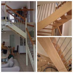 Photo de galerie - Décapage bois escalier, remise en état naturel du bois. Ponçage et décapage et traitement du bois.