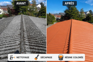 Photo de galerie - Décapage fibro, Plus résine coloré