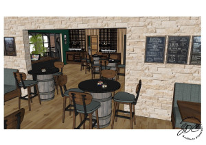 Photo de galerie - 3D aménagement d'un local bar - tapas