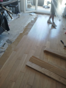 Photo de galerie - Pouse parquet massif collé 