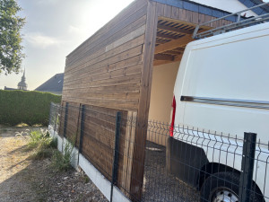 Photo de galerie - Bardage bois sur Carport 