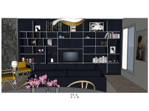 Photo de galerie - Nantes -Projet Voyage intérieur - Ma mission: aménager, agencer et décorer l'ensemble d'un appartement sur plan de 90m2. 