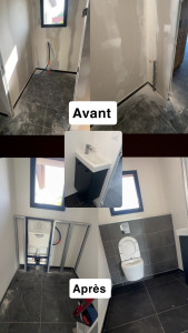 Photo de galerie - Création wc supspendu + lave main 