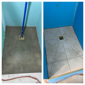 Photo de galerie - Création receveur sur mesure + carrelage 