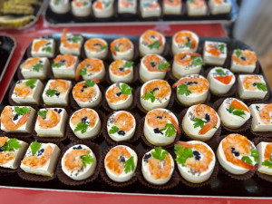 Photo de galerie - Cheesecake salé saumon et crevettes 