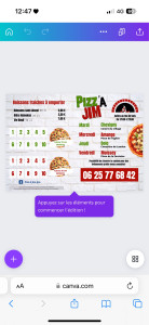 Photo de galerie - Création carte pour pizzeria