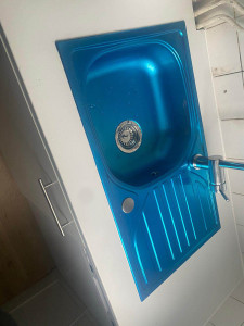 Photo de galerie - Pose de l'évier encastré 