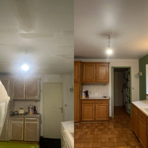 Photo de galerie - Pour vos intérieurs : plafond, murs, bandes placo, enduisage , pose de toile de verre , pose de papier peint 