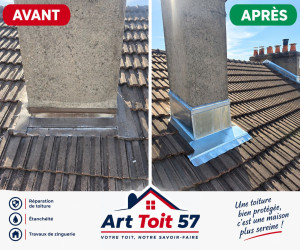 Photo de galerie - Rénovation complète de l’étanchéité autour de la cheminée avec réalisation d’un nouvel habillage en zinc.
Un travail soigné et durable pour assurer une meilleure protection contre les infiltrations. ?✨
Merci à notre client pour sa confiance ! ?