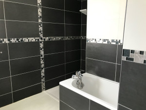 Photo de galerie - Création complète SDB avec douche italienne et double vasque 