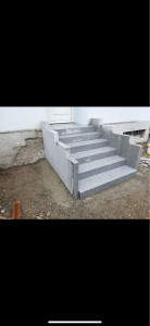 Photo de galerie - Réalisation d’un escalier bloc marche granit 