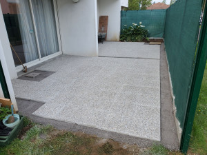 Photo de galerie - Pose de dalle sur lit de sable