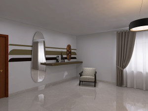 Photo de galerie - Design 3D - magnifique coiffeuse sur mesure conçue pour un master bedroom - ultra chic et original